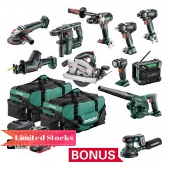 Metabo AU69000250 - 18v Brushless 10 Piece 2 X 5.5ah/1 X 4.0ah Combo Kit 